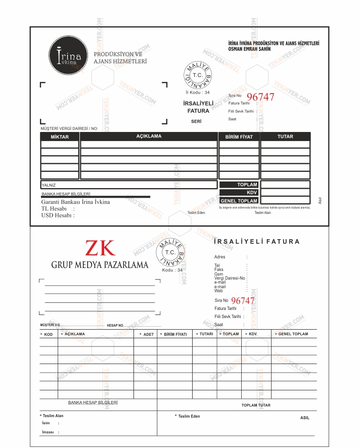 Fatura Kartvizit Tasarımı / Çeşitleri / Örnekleri / Baskısı / Fiyatları / Siparişi title=