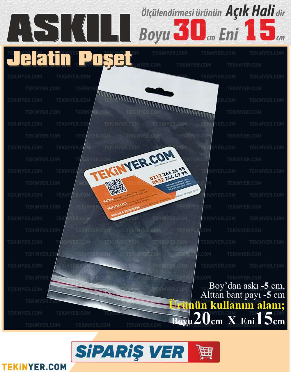 15x30 cm Askılı Jelatin