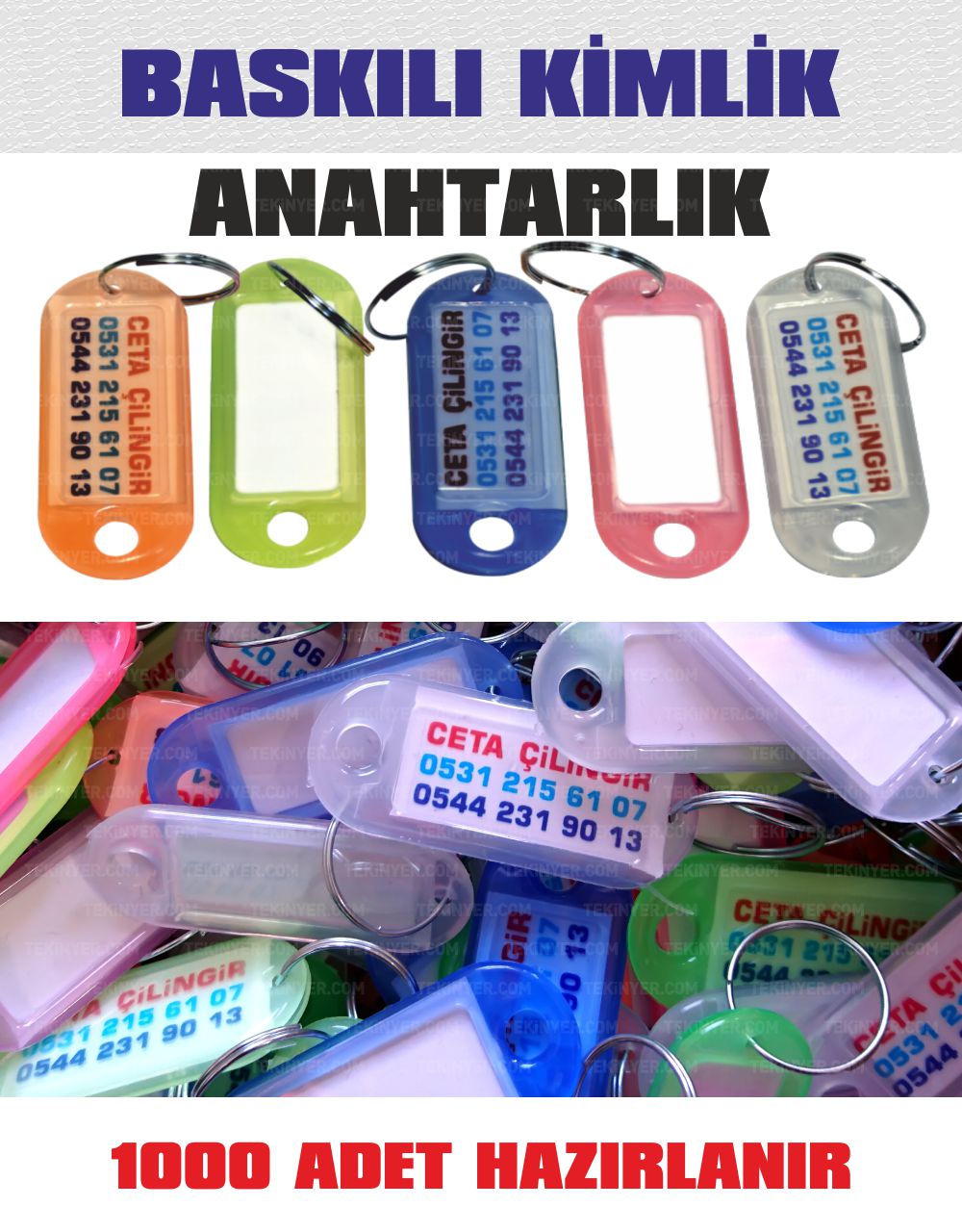 Ayakkabılık için Baskılı Şeffaf Kimlik Anahtarlık