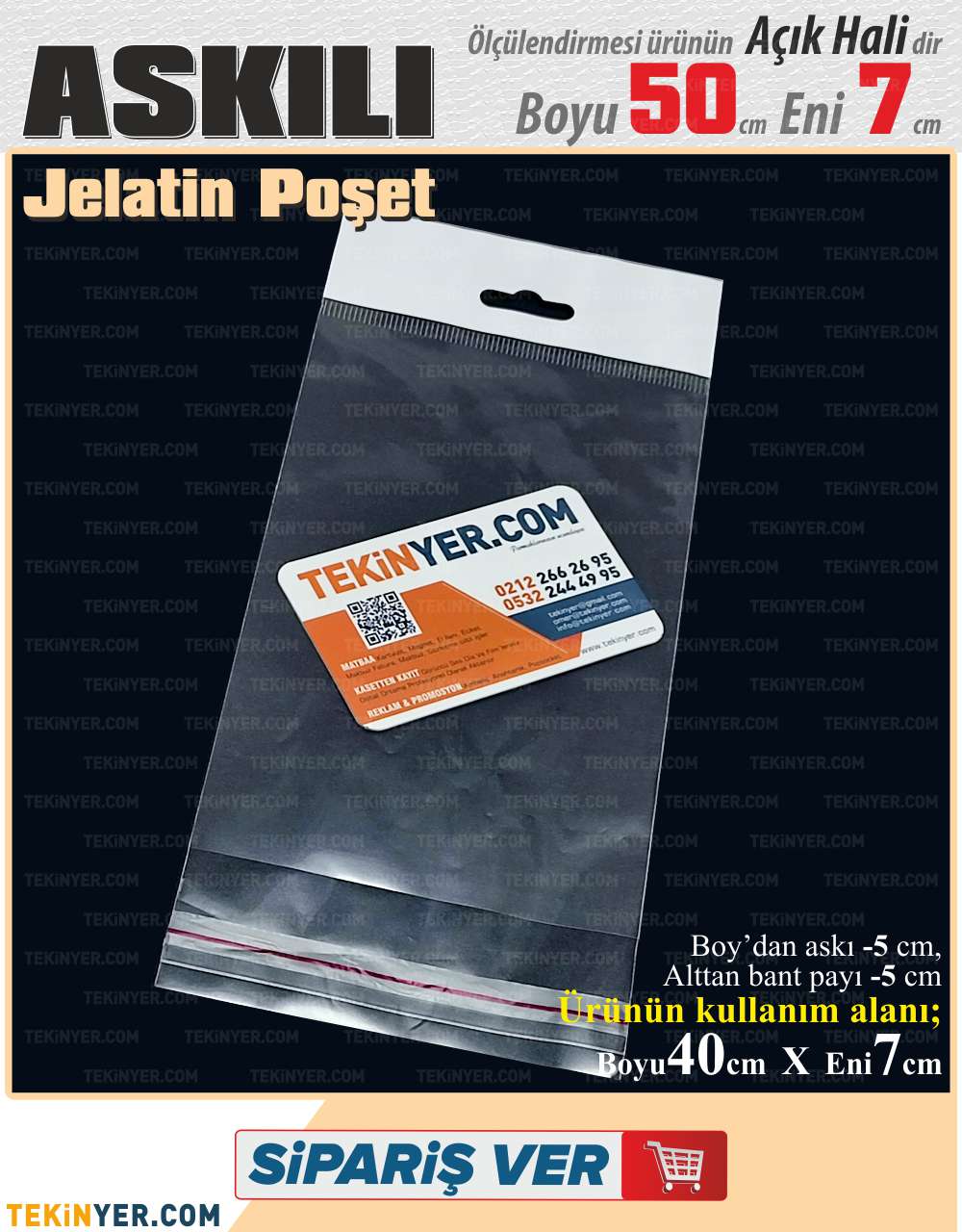 7x50 cm Askılı Jelatin
