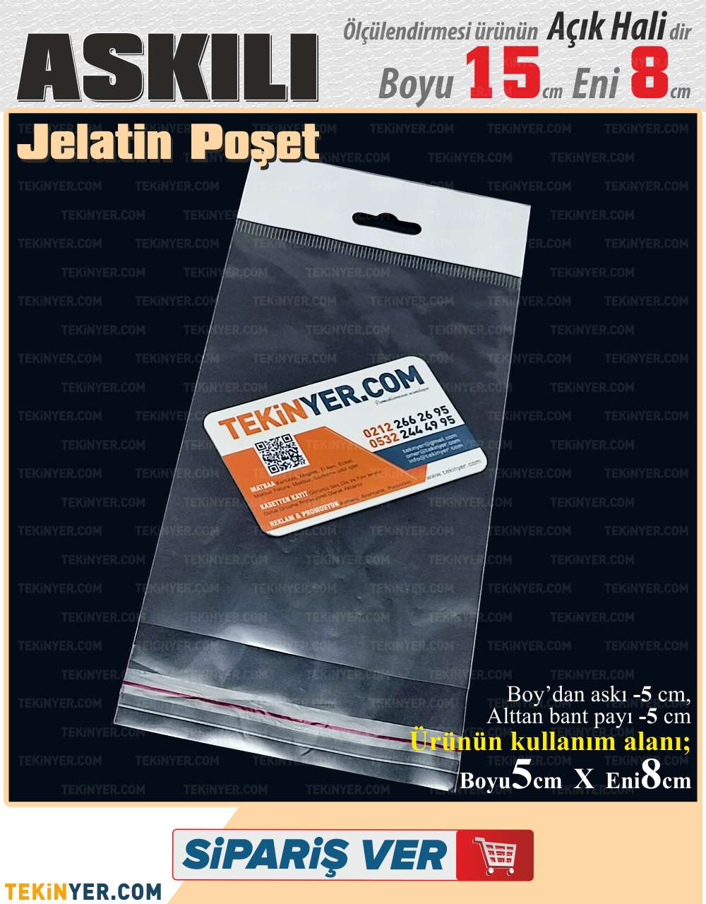 8x15 cm Askılı Jelatin
