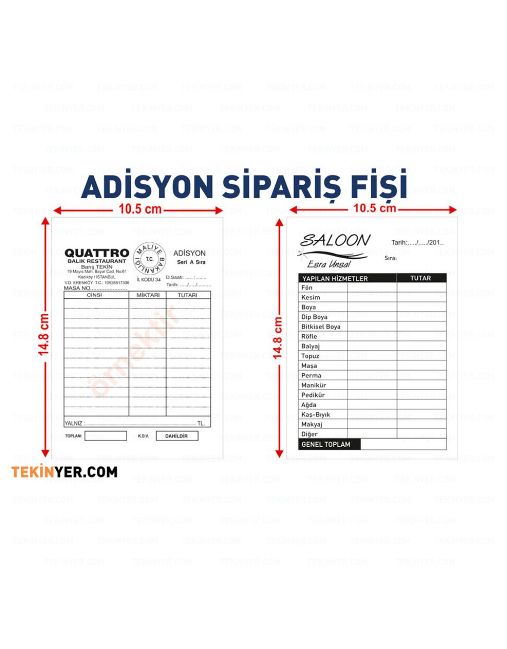 Adisyon Sınırsız Renk Baskı Seçeneği